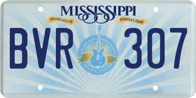 MS license plate BVR307