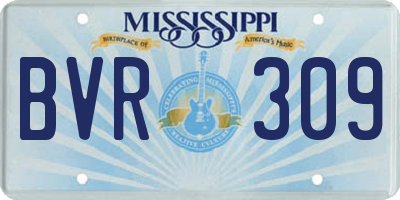 MS license plate BVR309