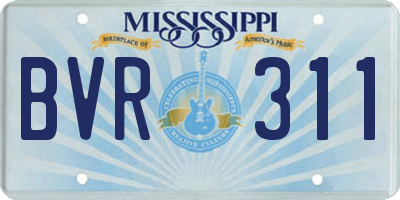 MS license plate BVR311