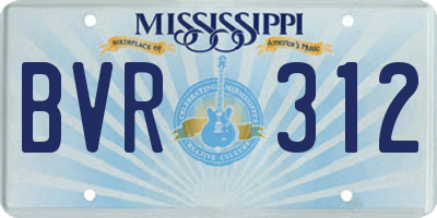 MS license plate BVR312