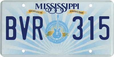 MS license plate BVR315