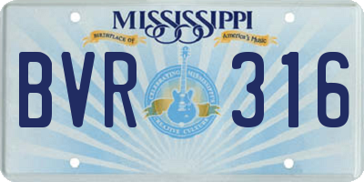MS license plate BVR316