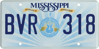 MS license plate BVR318