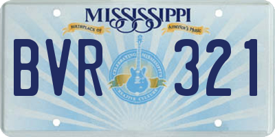MS license plate BVR321