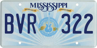 MS license plate BVR322