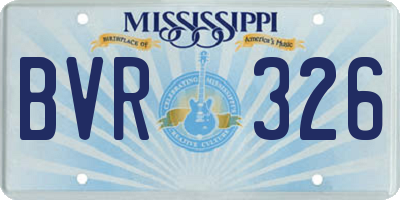MS license plate BVR326