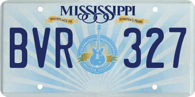MS license plate BVR327