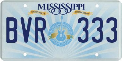 MS license plate BVR333
