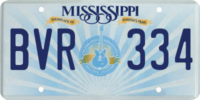 MS license plate BVR334