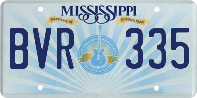 MS license plate BVR335