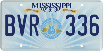 MS license plate BVR336