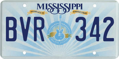 MS license plate BVR342