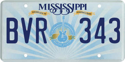 MS license plate BVR343