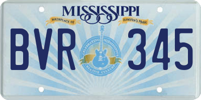 MS license plate BVR345
