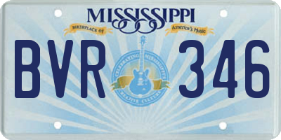 MS license plate BVR346