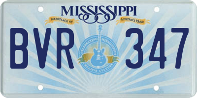MS license plate BVR347