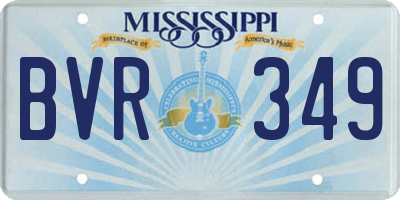 MS license plate BVR349