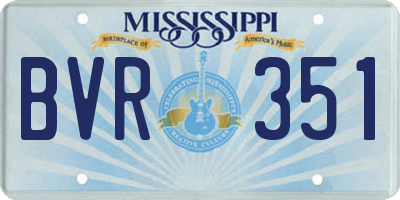 MS license plate BVR351