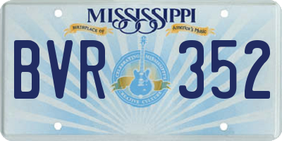 MS license plate BVR352
