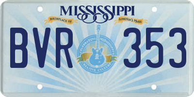MS license plate BVR353