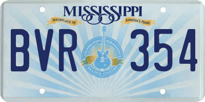 MS license plate BVR354