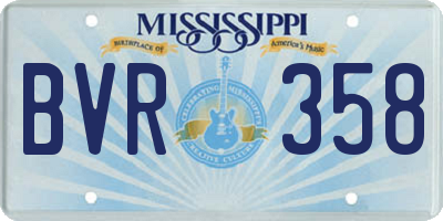 MS license plate BVR358