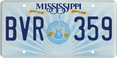 MS license plate BVR359