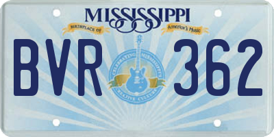 MS license plate BVR362