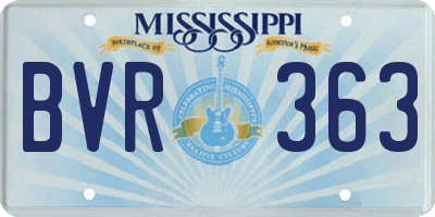 MS license plate BVR363