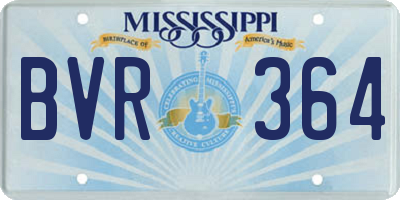 MS license plate BVR364