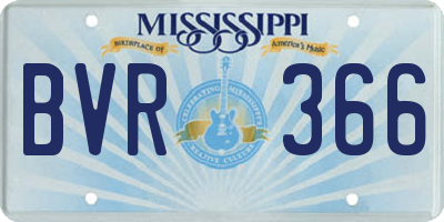 MS license plate BVR366