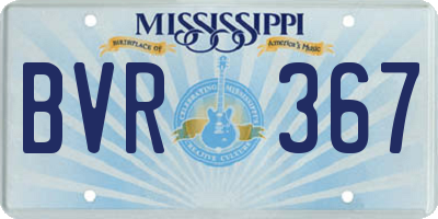 MS license plate BVR367