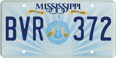 MS license plate BVR372