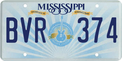 MS license plate BVR374