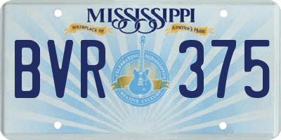 MS license plate BVR375