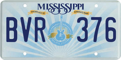 MS license plate BVR376