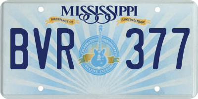 MS license plate BVR377