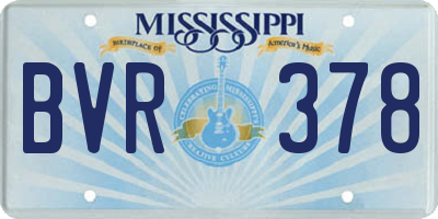 MS license plate BVR378