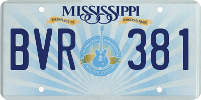 MS license plate BVR381
