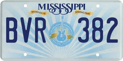 MS license plate BVR382