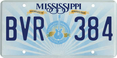 MS license plate BVR384