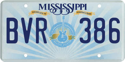 MS license plate BVR386