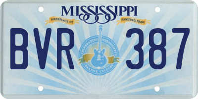 MS license plate BVR387