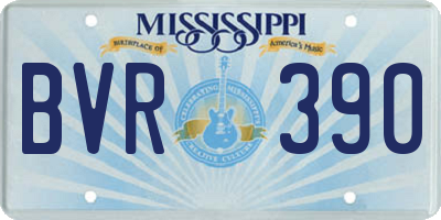 MS license plate BVR390