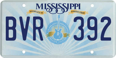 MS license plate BVR392