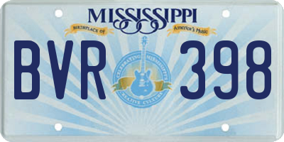 MS license plate BVR398