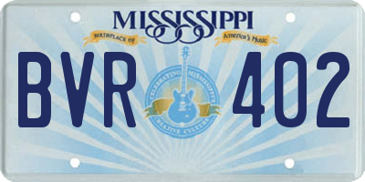 MS license plate BVR402