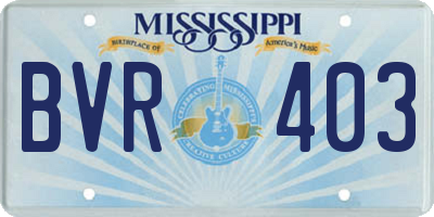 MS license plate BVR403