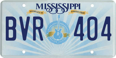 MS license plate BVR404