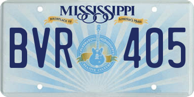 MS license plate BVR405